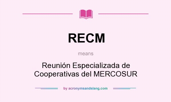 What does RECM mean? It stands for Reunión Especializada de Cooperativas del MERCOSUR
