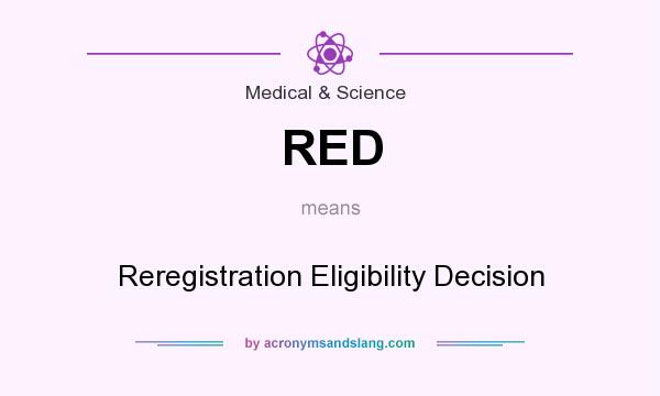 What does RED mean? It stands for Reregistration Eligibility Decision
