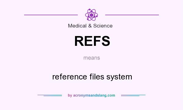 What does REFS mean? It stands for reference files system