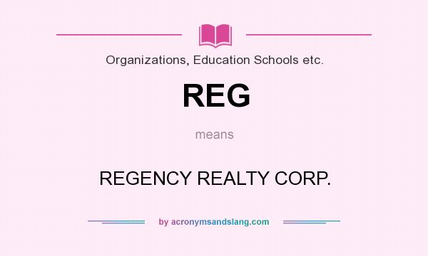 What does REG mean? It stands for REGENCY REALTY CORP.