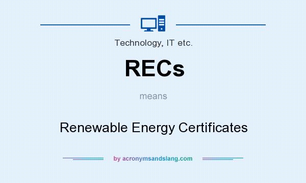 What does RECs mean? It stands for Renewable Energy Certificates