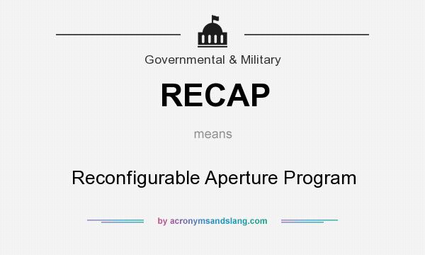 What does RECAP mean? It stands for Reconfigurable Aperture Program