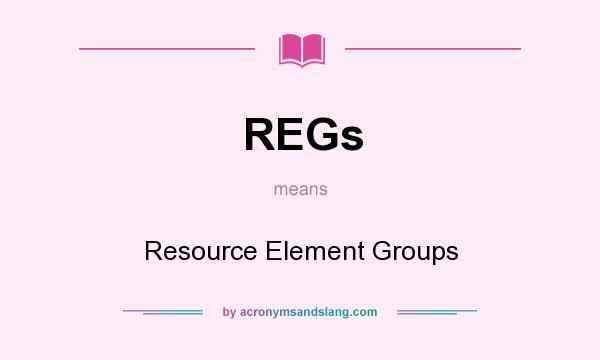 What does REGs mean? It stands for Resource Element Groups