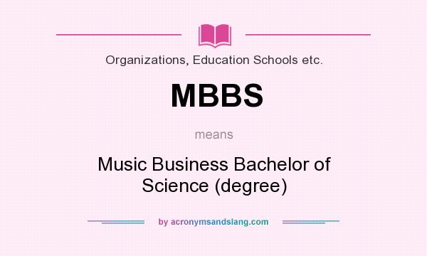 What does MBBS mean? It stands for Music Business Bachelor of Science (degree)