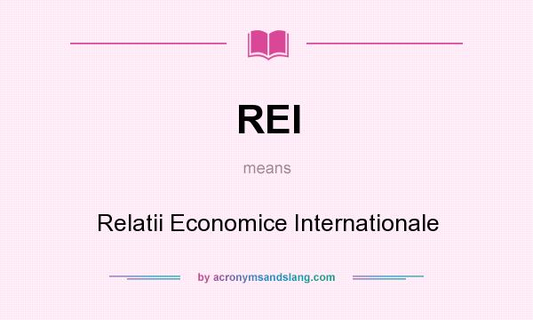 What does REI mean? It stands for Relatii Economice Internationale