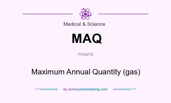 What does MAQ mean? It stands for Maximum Annual Quantity (gas)