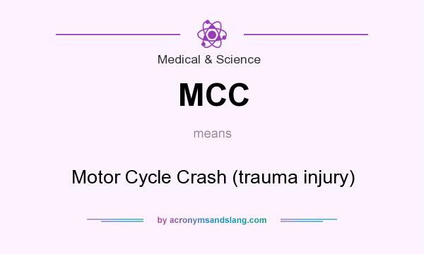 What does MCC mean? It stands for Motor Cycle Crash (trauma injury)