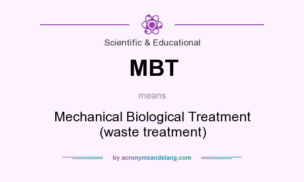 What does MBT mean? It stands for Mechanical Biological Treatment (waste treatment)