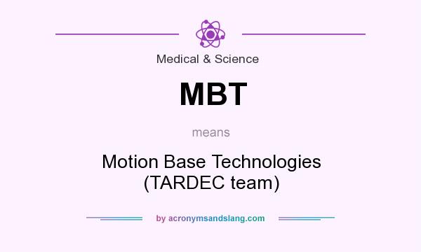 What does MBT mean? It stands for Motion Base Technologies (TARDEC team)