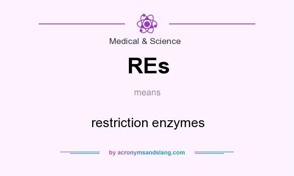 What does REs mean? It stands for restriction enzymes