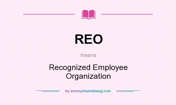 What does REO mean? It stands for Recognized Employee Organization