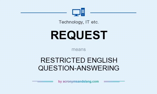 What does REQUEST mean? It stands for RESTRICTED ENGLISH QUESTION-ANSWERING
