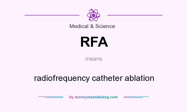 What does RFA mean? It stands for radiofrequency catheter ablation