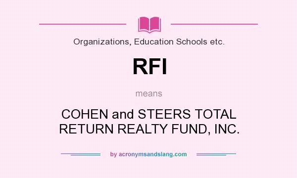 What does RFI mean? It stands for COHEN and STEERS TOTAL RETURN REALTY FUND, INC.