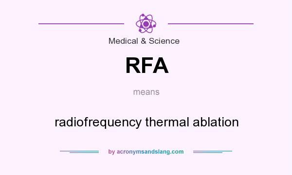 What does RFA mean? It stands for radiofrequency thermal ablation