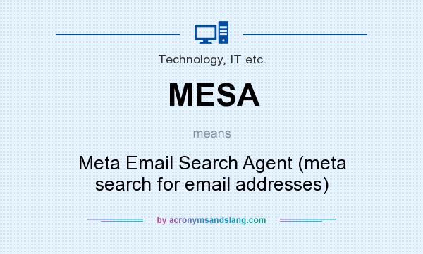 What does MESA mean? It stands for Meta Email Search Agent (meta search for email addresses)