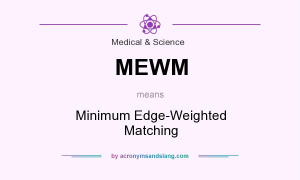 What does MEWM mean? It stands for Minimum Edge-Weighted Matching