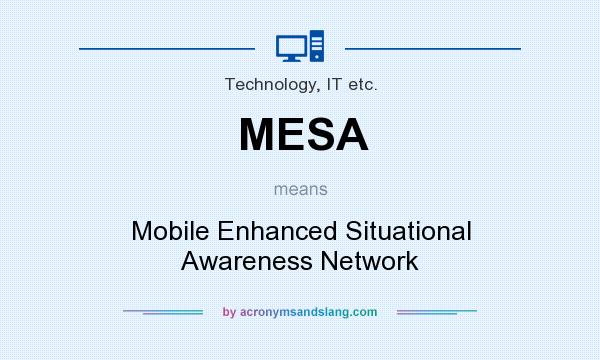What does MESA mean? It stands for Mobile Enhanced Situational Awareness Network