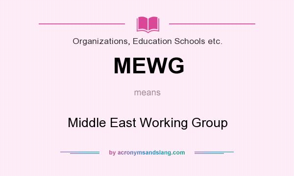 What does MEWG mean? It stands for Middle East Working Group