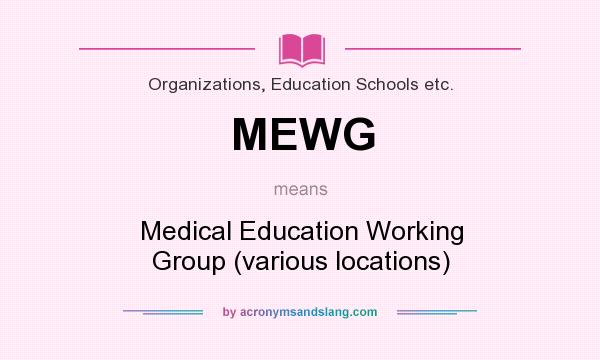 What does MEWG mean? It stands for Medical Education Working Group (various locations)
