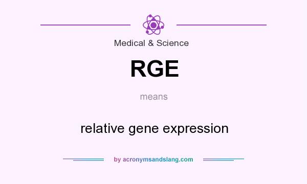 What does RGE mean? It stands for relative gene expression
