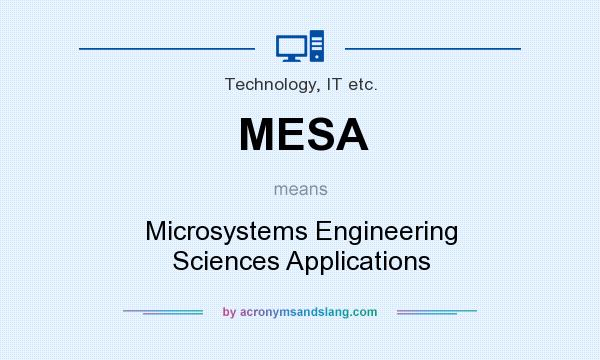 What does MESA mean? It stands for Microsystems Engineering Sciences Applications