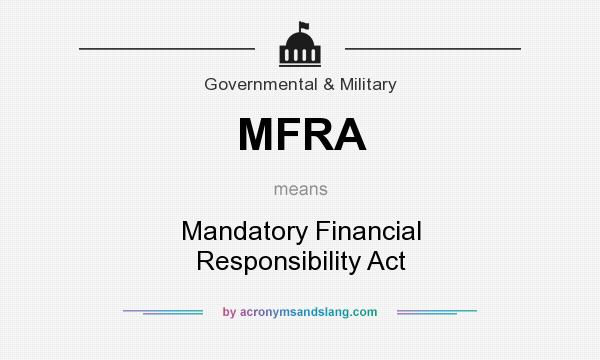 What does MFRA mean? It stands for Mandatory Financial Responsibility Act