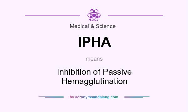 What does IPHA mean? It stands for Inhibition of Passive Hemagglutination