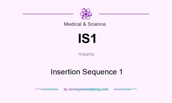 What does IS1 mean? It stands for Insertion Sequence 1