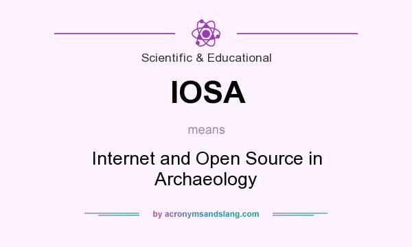 What does IOSA mean? It stands for Internet and Open Source in Archaeology