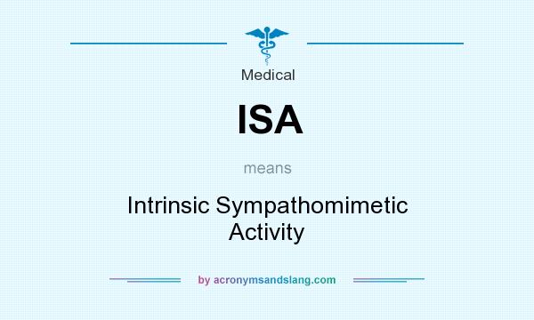 What does ISA mean? It stands for Intrinsic Sympathomimetic Activity