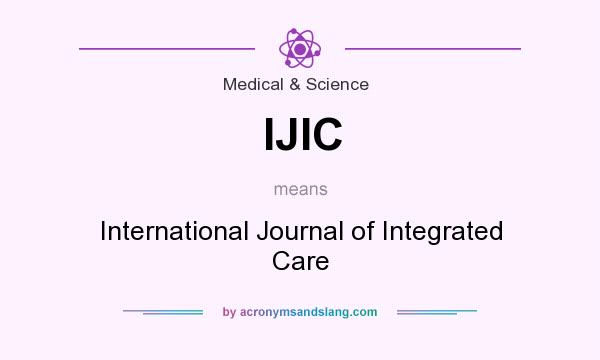 What does IJIC mean? It stands for International Journal of Integrated Care