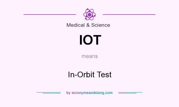What does IOT mean? It stands for In-Orbit Test