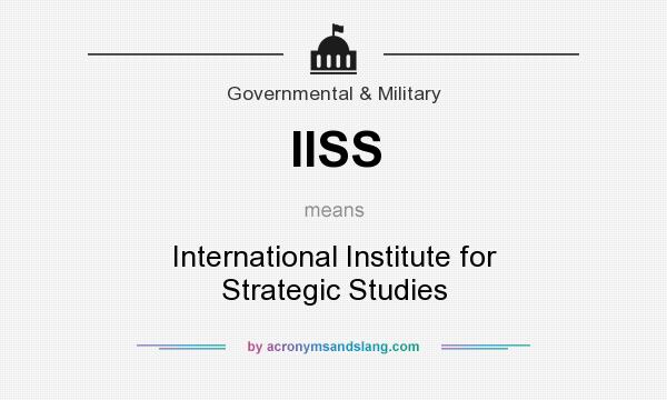 What does IISS mean? It stands for International Institute for Strategic Studies