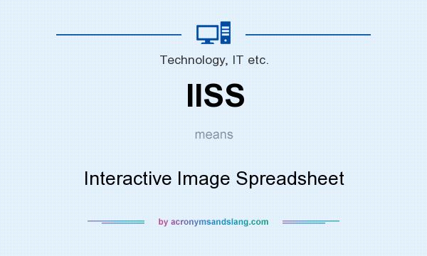 What does IISS mean? It stands for Interactive Image Spreadsheet