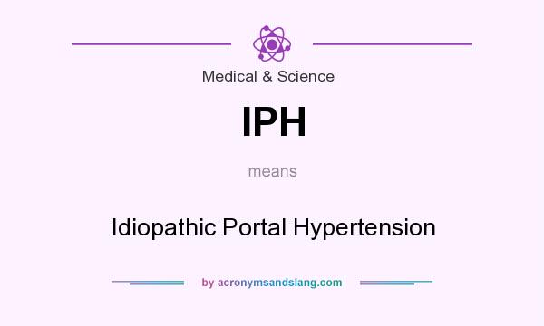 What does IPH mean? It stands for Idiopathic Portal Hypertension