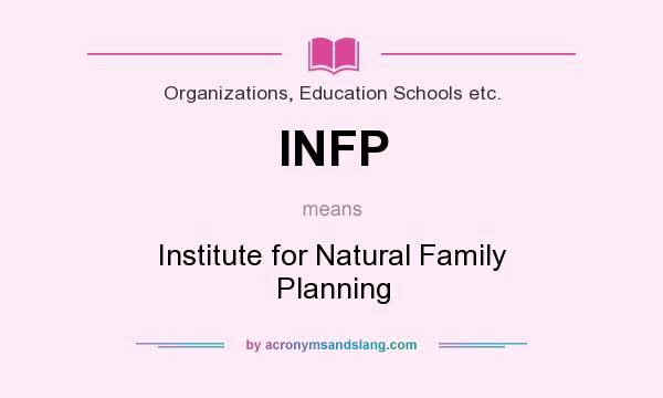 What does INFP mean? It stands for Institute for Natural Family Planning