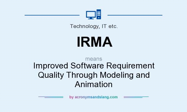 What does IRMA mean? It stands for Improved Software Requirement Quality Through Modeling and Animation