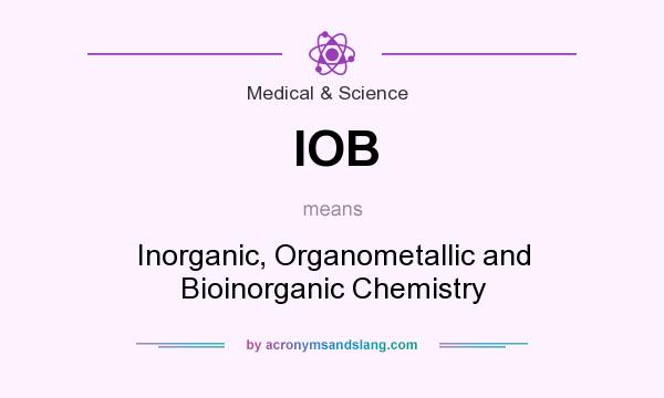 What does IOB mean? It stands for Inorganic, Organometallic and Bioinorganic Chemistry