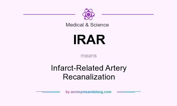 What does IRAR mean? It stands for Infarct-Related Artery Recanalization