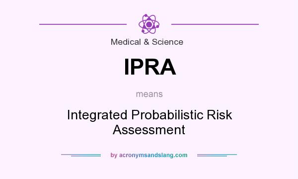What does IPRA mean? It stands for Integrated Probabilistic Risk Assessment