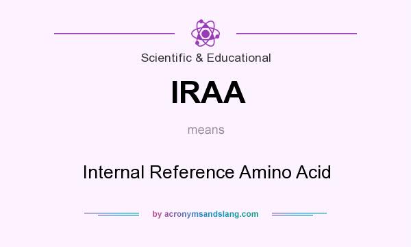What does IRAA mean? It stands for Internal Reference Amino Acid
