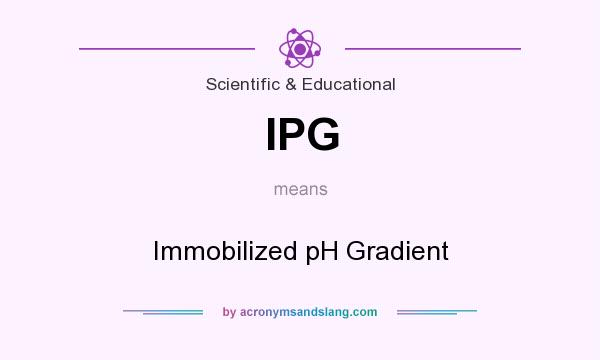 What does IPG mean? It stands for Immobilized pH Gradient