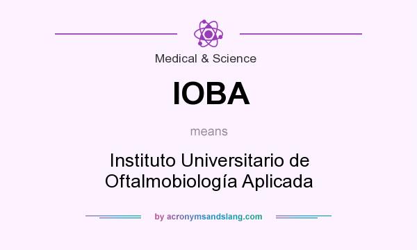 What does IOBA mean? It stands for Instituto Universitario de Oftalmobiología Aplicada