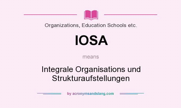 What does IOSA mean? It stands for Integrale Organisations und Strukturaufstellungen