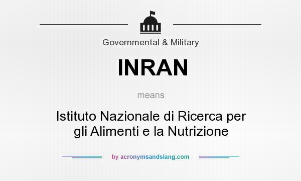 What does INRAN mean? It stands for Istituto Nazionale di Ricerca per gli Alimenti e la Nutrizione