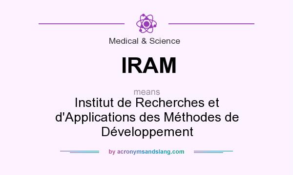 What does IRAM mean? It stands for Institut de Recherches et d`Applications des Méthodes de Développement