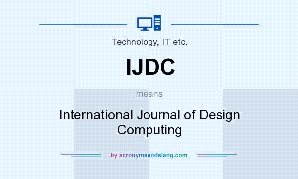 What does IJDC mean? It stands for International Journal of Design Computing