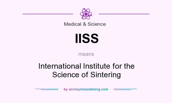 What does IISS mean? It stands for International Institute for the Science of Sintering