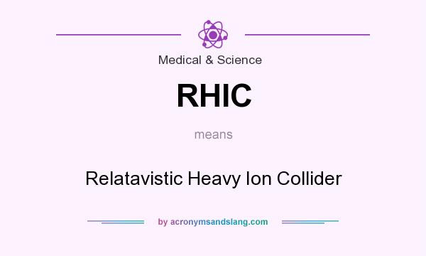 What does RHIC mean? It stands for Relatavistic Heavy Ion Collider